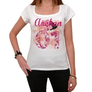 01, Aachen, Women's Short Sleeve Round Neck T-shirt 00008