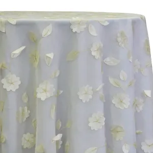 1pc - Lily Petal Table Linen 90" Round - Ivory