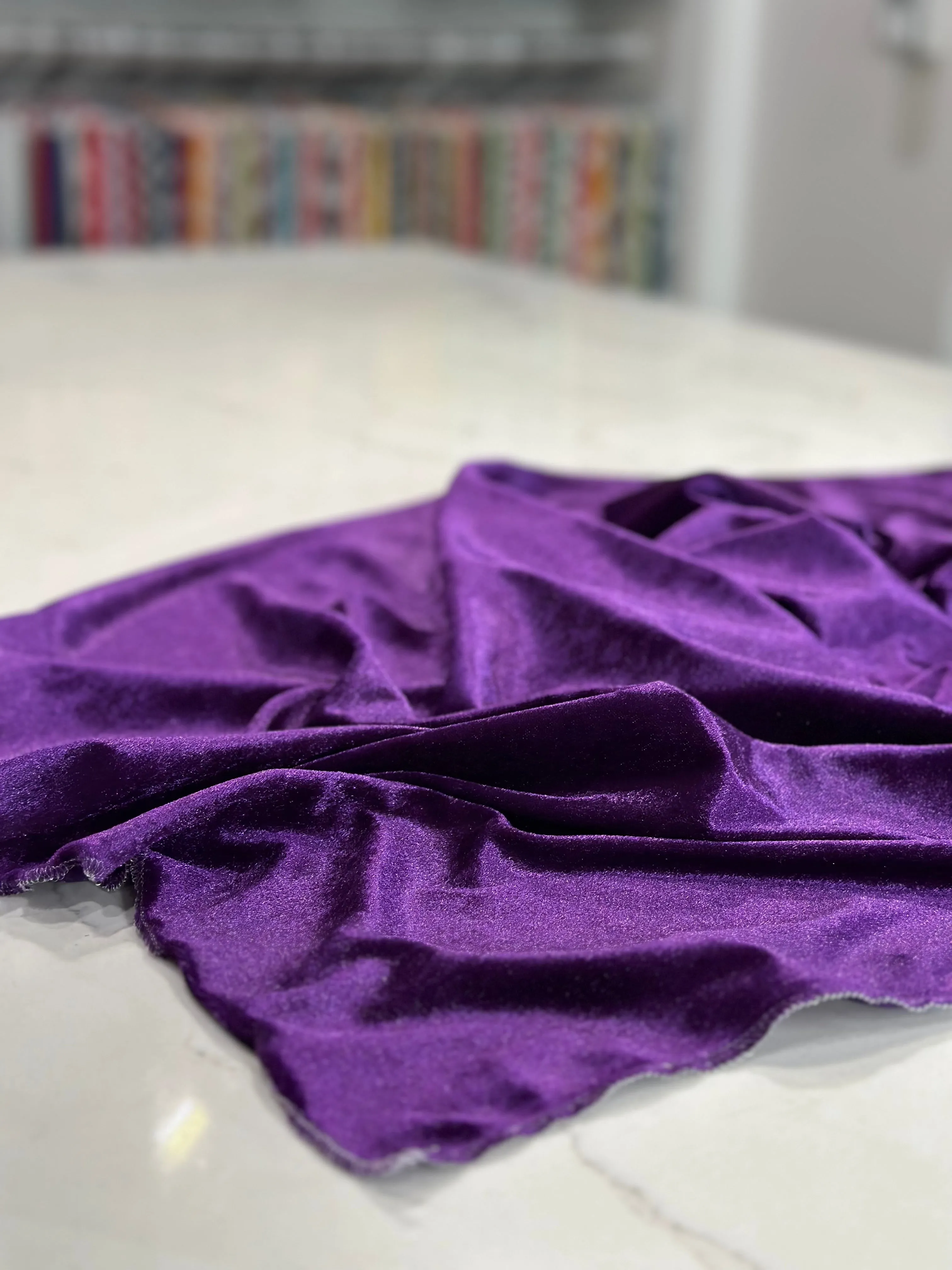 1pc - Lush Velvet Table Linen 96" Round - Purple