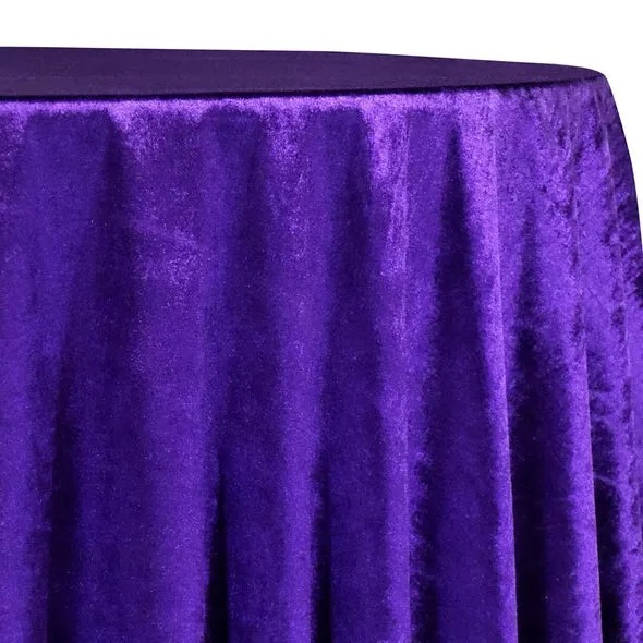 1pc - Lush Velvet Table Linen 96" Round - Purple