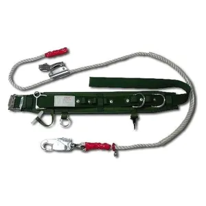 Adela H-227 Linemans Safety Belt with Rope and Lanyard Medium Hook