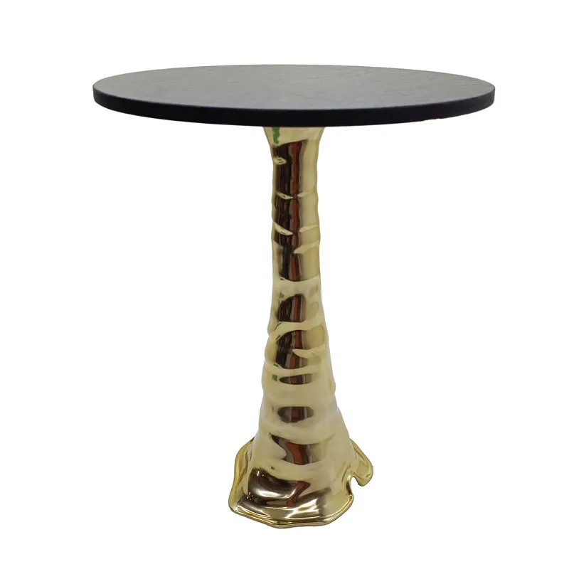 Aria Geometric Interior Design Side Table - Gold & Black