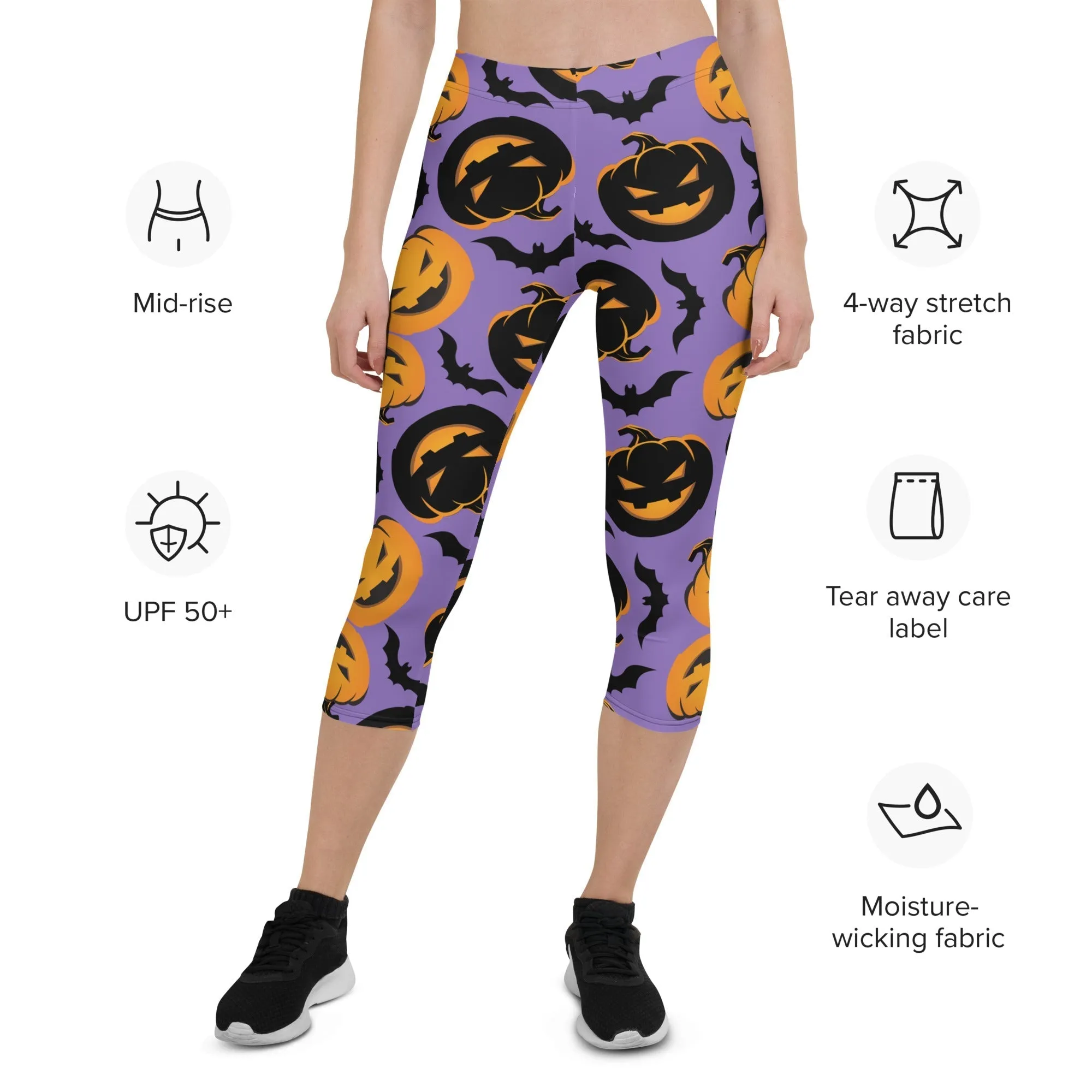 Bats and Jack O'Lanterns Capris