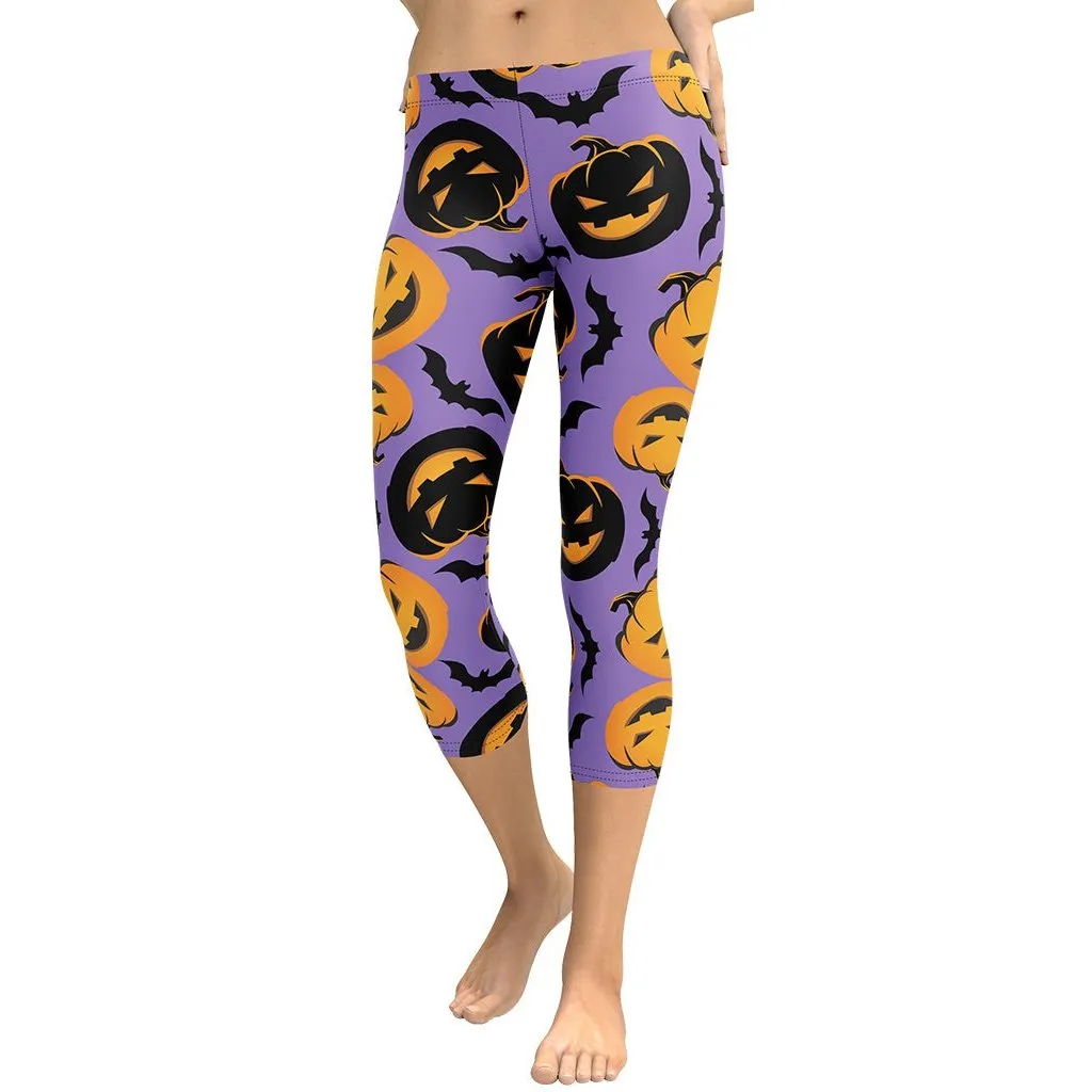 Bats and Jack O'Lanterns Capris