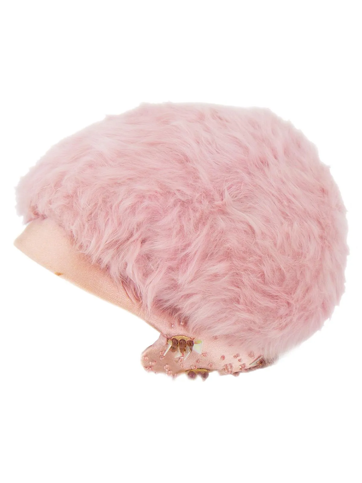 Blush Pink Fluffy 1950s Vintage Hat