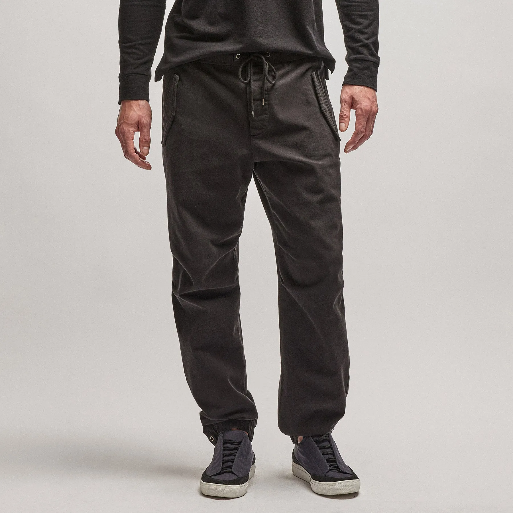 Cotton Terry Flight Pant - Black