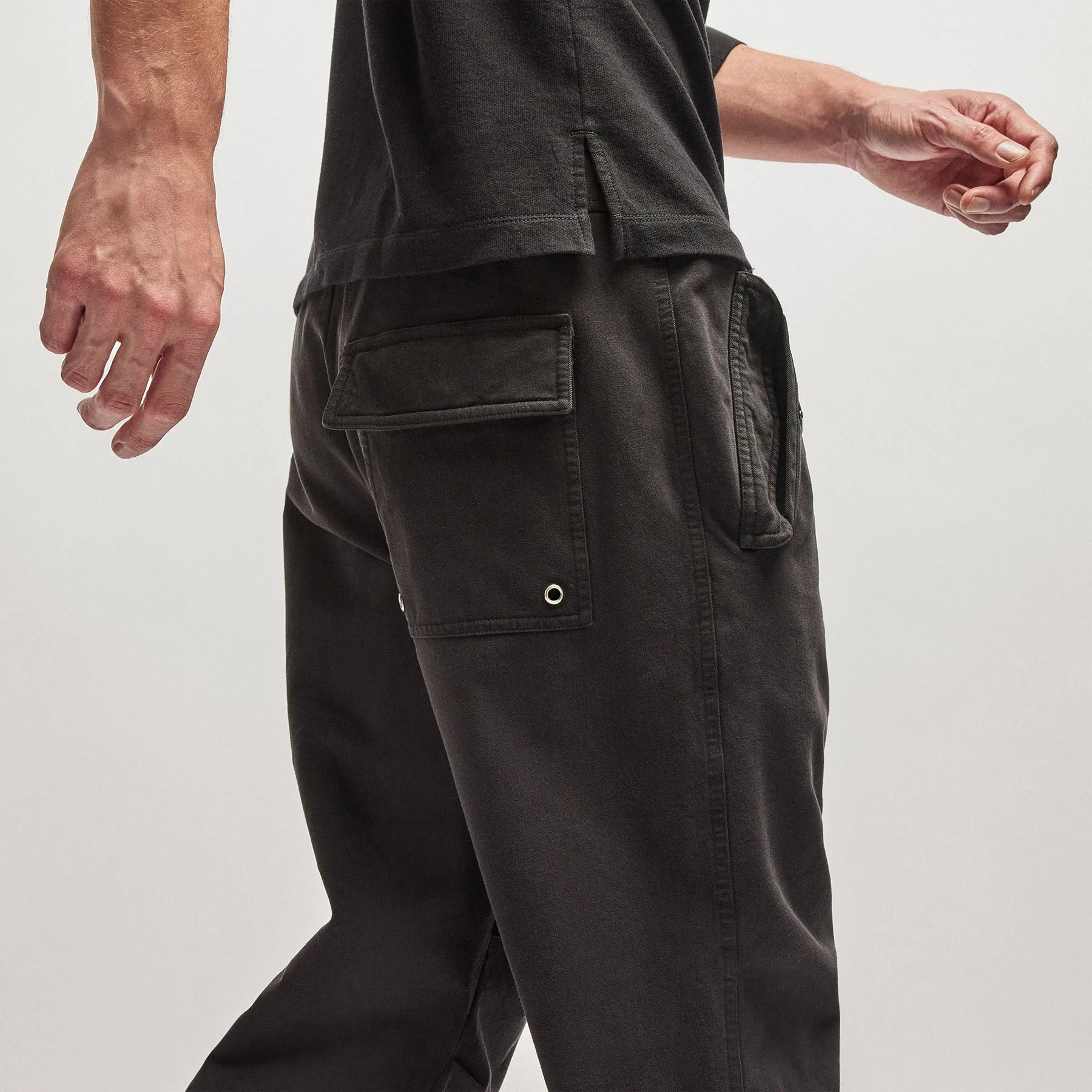 Cotton Terry Flight Pant - Black