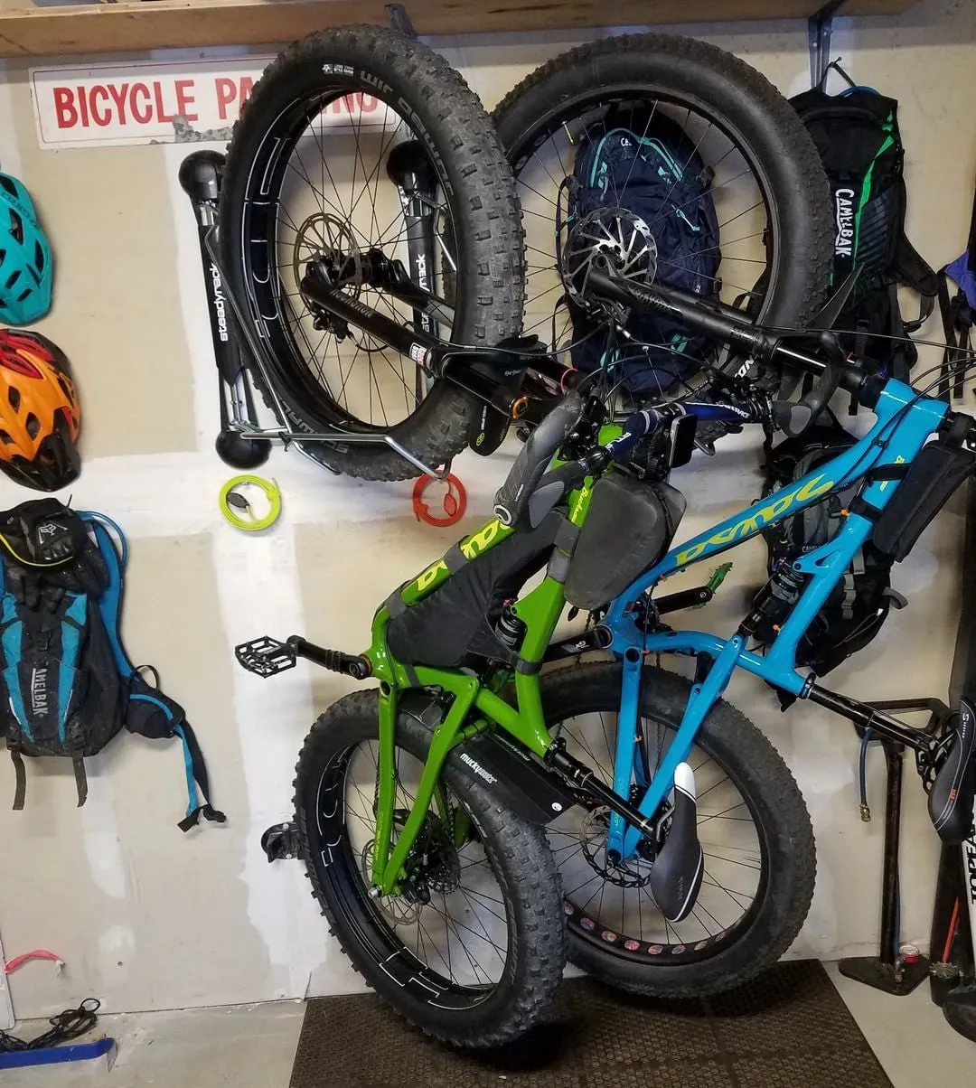 Fat Tire Bike Wall Rack | Swivel Vertical Storage Mount | Tires up to 5" Wide