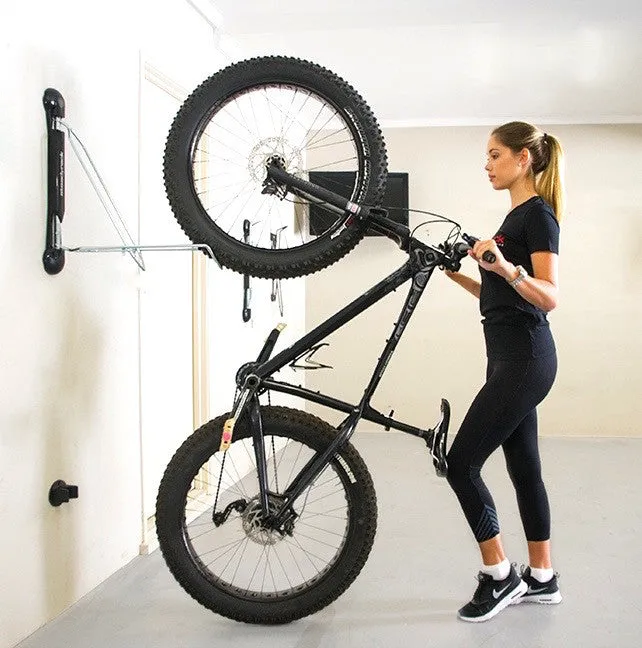 Fat Tire Bike Wall Rack | Swivel Vertical Storage Mount | Tires up to 5" Wide