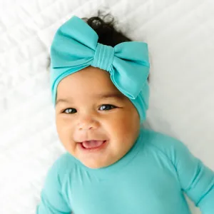 Glacier Turquoise Luxe Bow Headband