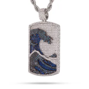 Great Wave Dog Tag Necklace