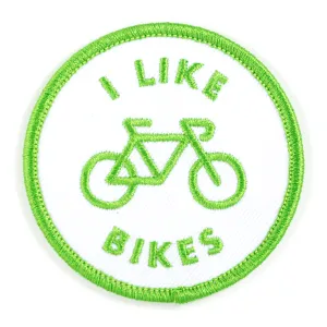 I Like Bikes Embroidered Iron-On Patch