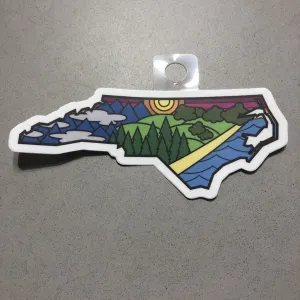 NC Silhouette Sticker, Blue/Pink/Green