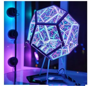 Night Light Creative And Cool Infinite Dodecahedron Color Art Light Led Luminaria Galaxy Projector Table Lamp