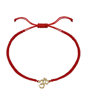 Om [RED] - 14K Yellow Gold