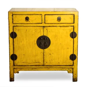 One of a kind Bright Yellow Chinese Cabinet - Clearance