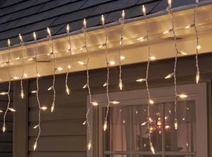 Santas Forest 26518 LED Icicle Lights, White Cord, Clear, 150 ct :SET: QUANTITY: 1